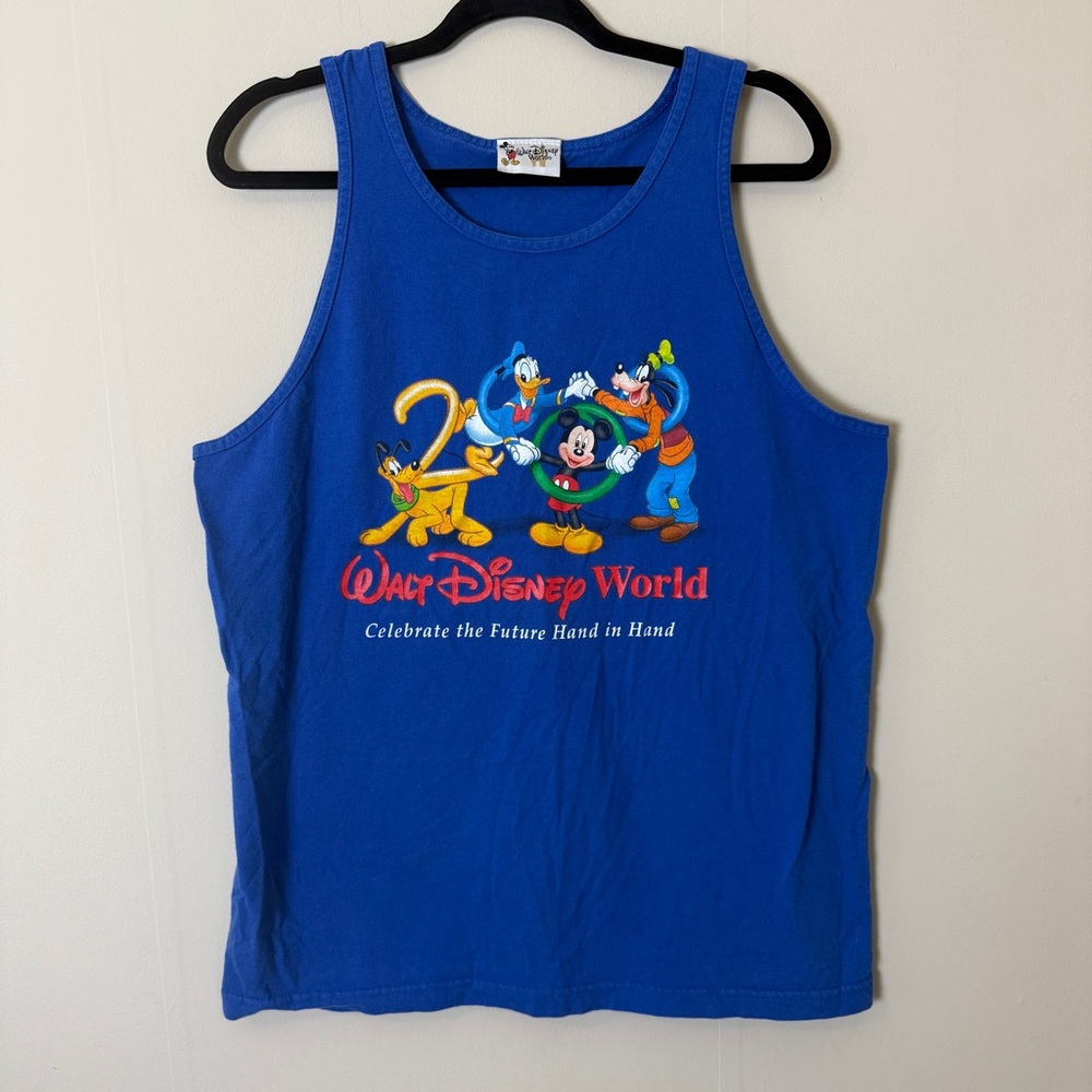 Vintage Y2K Blue Disney World Graphic Tank Top 2000